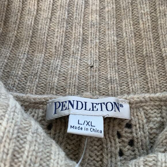 Pendleton Womens Lambs Wool Cape Poncho Button Front Jacket L/XL Beige “NEW” - Picture 5 of 15